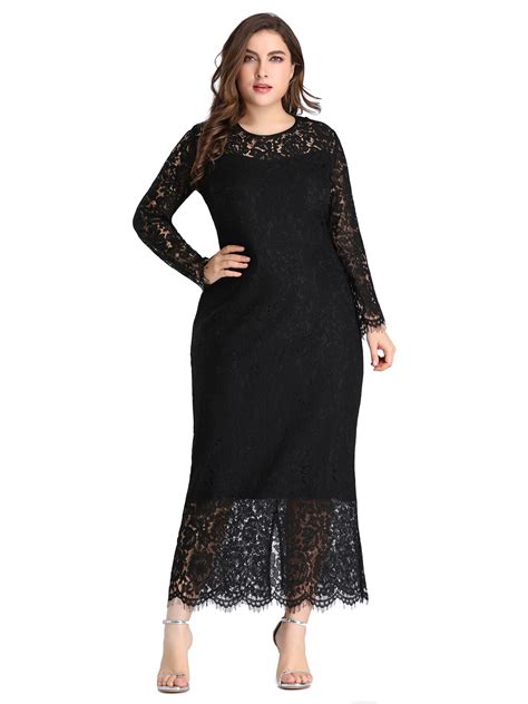 ever pretty us plus size black lace long sleeve party dresses evening prom gowns ebay