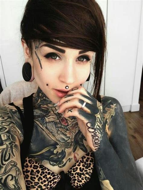 Heavily Tattooed Even On Her Face Yet It Works For Her And She Is