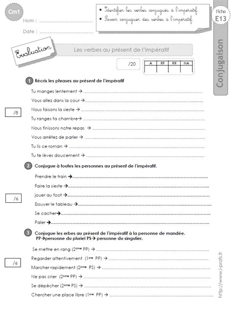 Jouez et progressez en conjugaison, exercices de liaison, phrases à trous, choix multiples et jeux pour cp ce1 ce2 cm1 cm2 collège mettez les verbes entre. cm1:evaluation impératif présent