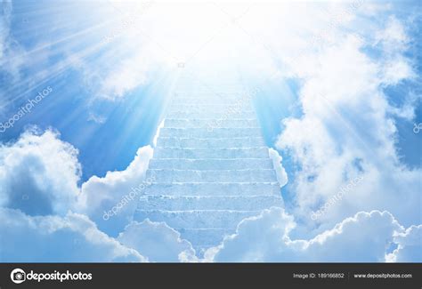 Stairs To Heaven Bright Light From Heaven Stairway Leading Up Stock