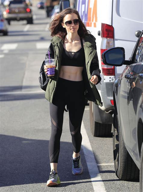 Lily Collins In Tights At A Gym In Beverly Hills 01272017 Hawtcelebs