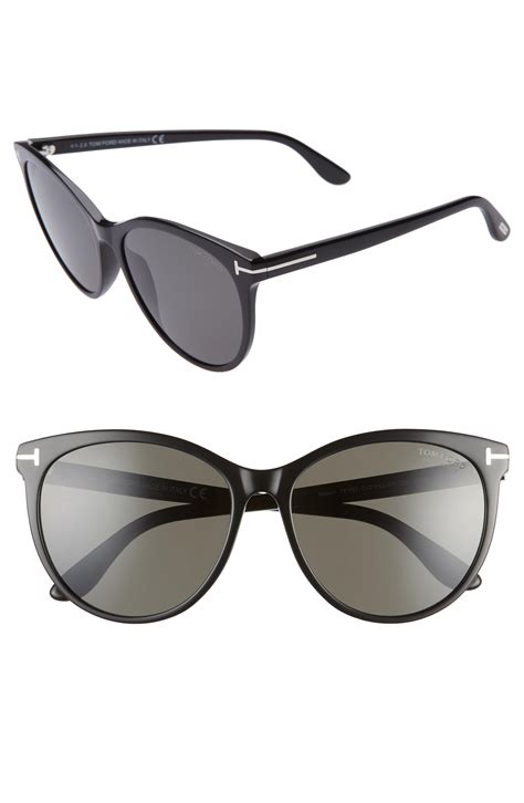 tom ford maxim 59mm polarized cat eye sunglasses in black black black lyst