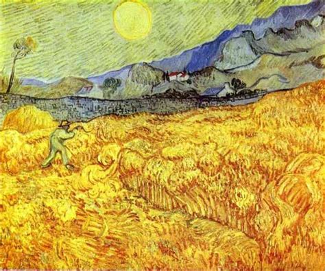 Vincent Van Gogh Wheat Field With Reaper And Sun