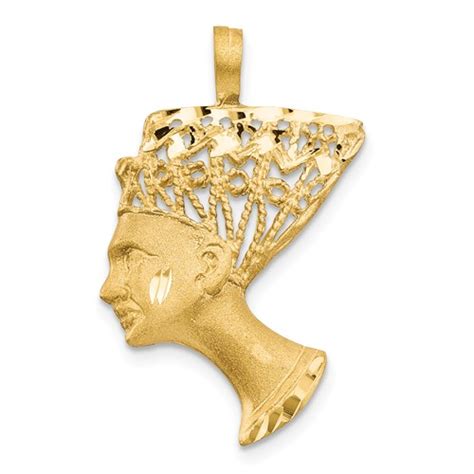 14k Yellow Gold Queen Nefertiti Pendant 78in C445 Joy Jewelers