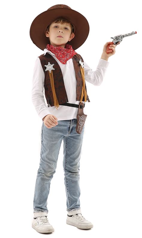 Kids Texan Cowboy Costume Child Wild Western Boys Book Week Halloween