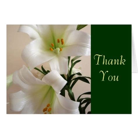White Lily Thank You Card Zazzle