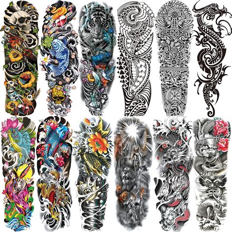 Buy Aresvnstemporary Tattoo For Men And Women L Xw Christmas Full Arm Fake Tattoos