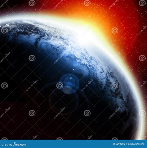 Sunset On Planet Earth Stock Illustration Illustration Of Astronomy