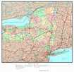 Laminated Map - Large detailed administrative map of New York state ...