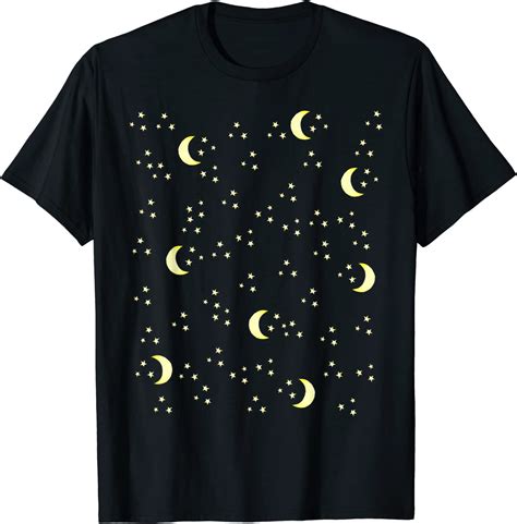 Moon And Stars T Shirt Night Sky Art Tee Shirts Celestial