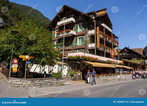 Lauterbrunnen Historical Village In The Swiss Alps Mountains