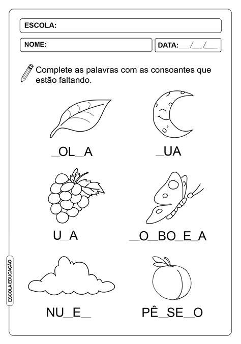 Atividades Com Consoantes 1° Ano Atividade De Alfabetização