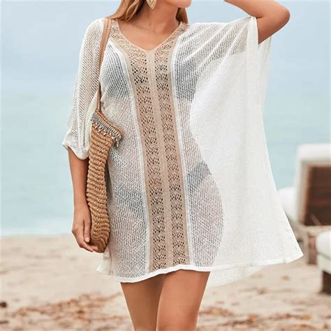 2019 Knitted Beach Cover Up Dresses Pareo De Plage Swimsuit Cover Up