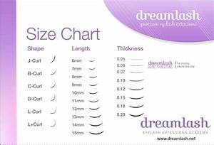Printable Eyelash Extensions Size Chart Dreamlash Eyelash