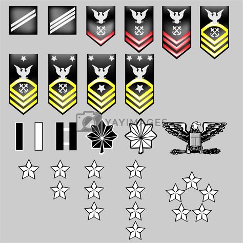 Us Navy Rank Insignia For Officers And Enlisted In Vector Stock Vector Images And Photos Finder