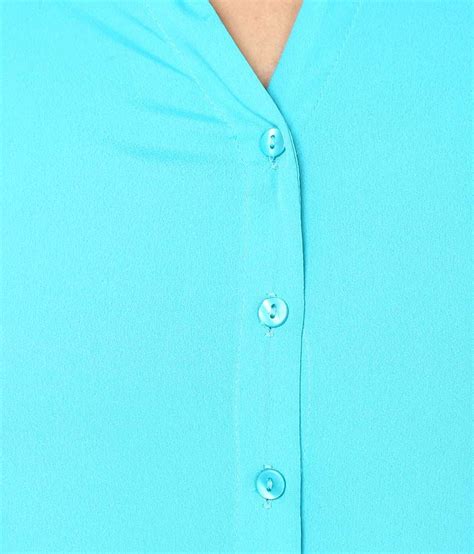 Buy Eighteen4ever Blue Poly Crepe Regular Collar Solids Shirt Online At