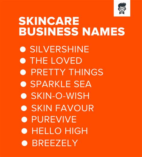 597 Creative Skincare Name Ideas Video Infographic In 2021 Skin
