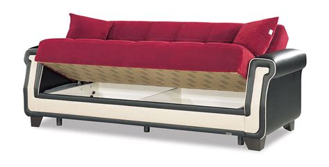 Proline Red Convertible Sofa Bed By Casamode