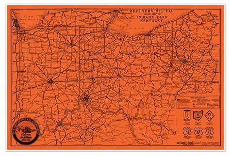 Road Map Of Indiana And Ohio