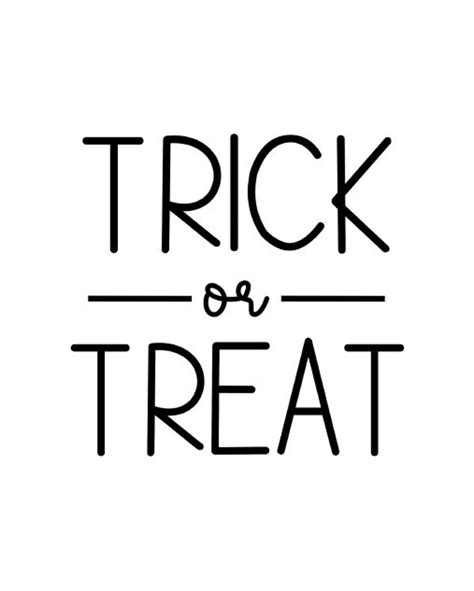 Trick Or Treat Halloween Printable Halloween Decor Trick Or Etsy