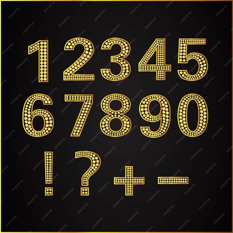 Premium Vector Gold Diamond Shining Alphabet Numbering Symbol Font