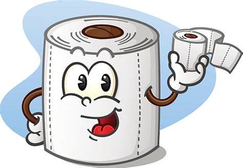 Royalty Free Happy Toilet Paper Cartoon Character Clip Art Vector