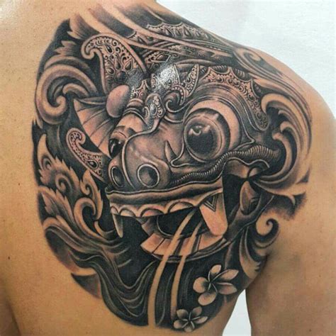 Balinese Barong Mask Tattoo Tato Punggung Desain Tato Tato