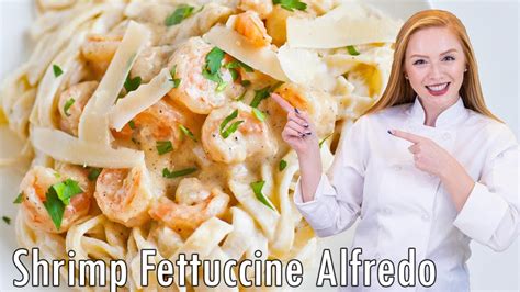 Easy Shrimp Fettuccine Alfredo Low Fat Skinny Version Youtube