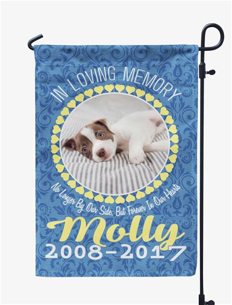 Personalized In Loving Memory Pet Memorial Photo Flag Personalized
