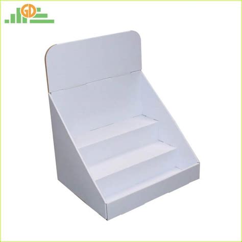 3 Tiers White Cardboard Counter Display Box For Product Retail