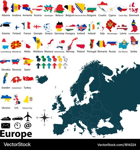 Europe Map With Flags