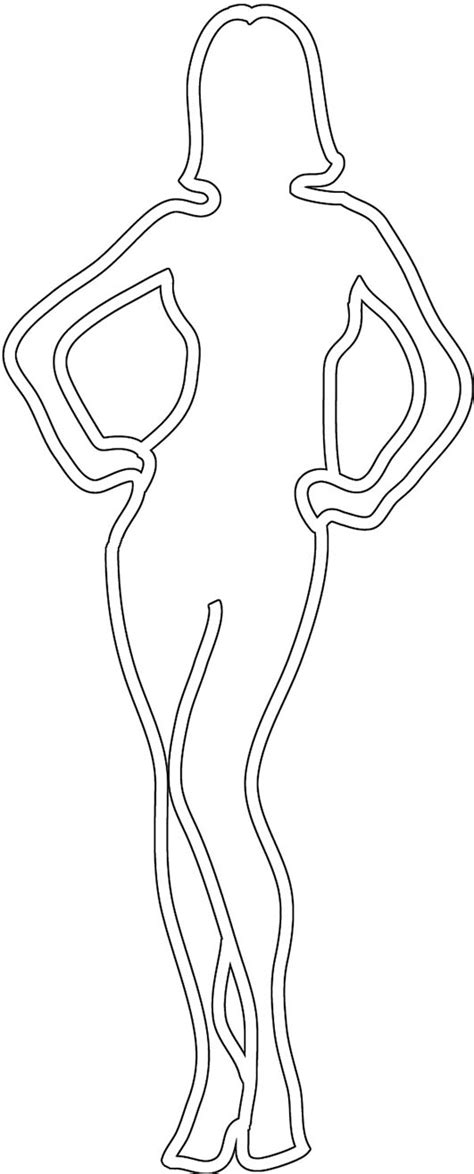 Female Body Outline Template Female Body Silhouette Front Clip Art