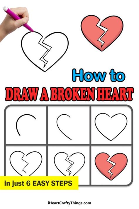 Broken Heart Drawing How To Draw A Broken Heart Step By Step