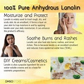 LANOLIN 8 oz. USP Grade Anhydrous Ultra Refined 100% Pure Skin ...