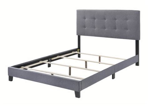 Gray Upholstered Tufted Bed Caravana Furniture