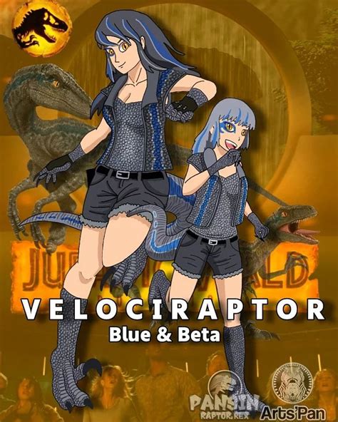 Artspan Manotamabutr On Instagram “velociraptor Blue And Beta Human Girl Anime Velociraptor