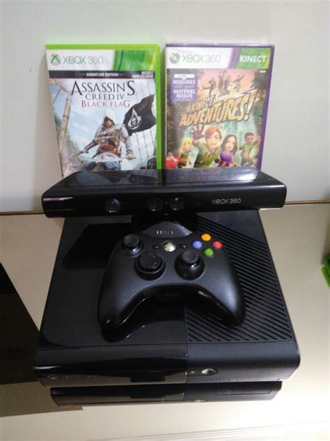 Xbox 360 Super Slim Travado Kinect 1 Controle 2 Jogos R 69900