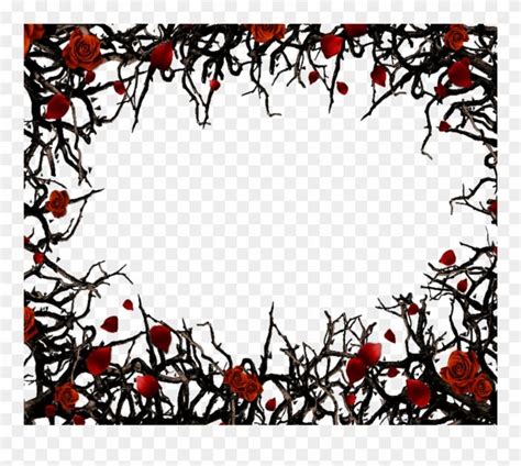Download Hd Mq Red Black Roses Gothic Frame Frames Border Borders