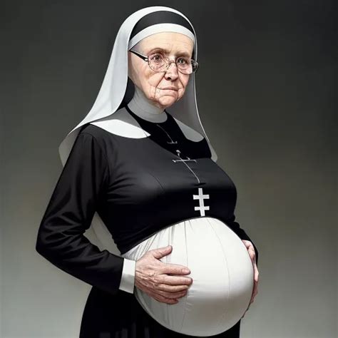 Online Image Converter Pregnant Elderly Nun With Large Belly