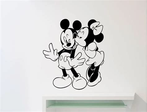 Mickey Mouse Minnie Mouse Kissing Wall Sticker Cartoon Vinyl Sticker