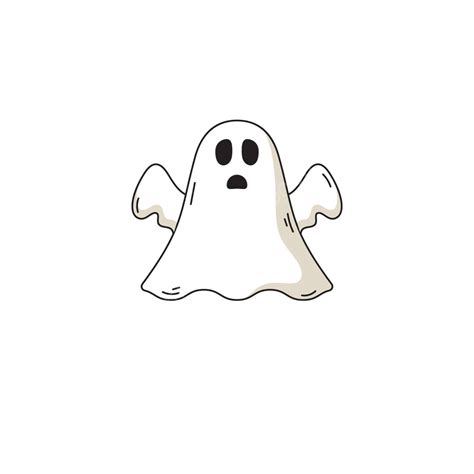 Cute Ghost Vector Icon Design Illustration Ghost Ghoul Trick Vector