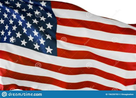 American Flag Blowing In The Wind Stock Image Image Of Holiday