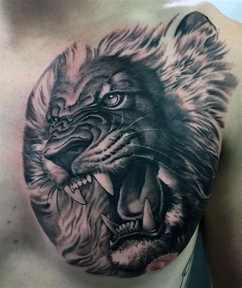 70 Lion Chest Tattoo Designs For Men Fierce Animal Ink Ideas