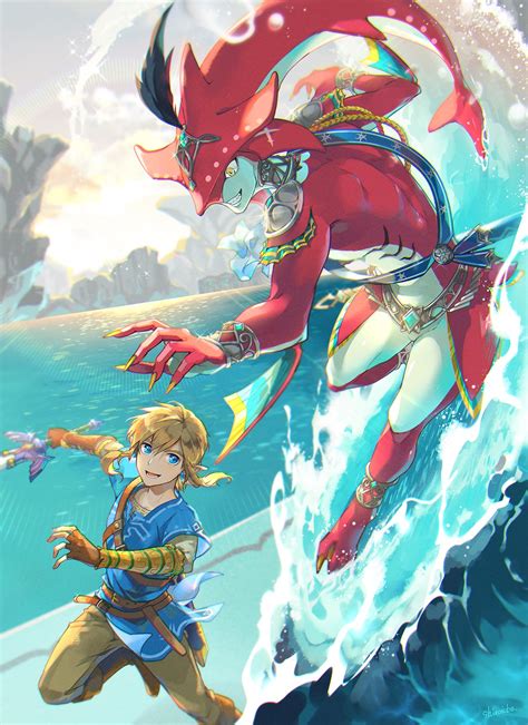 Link And Sidon The Legend Of Zelda And More Drawn By Shiroi