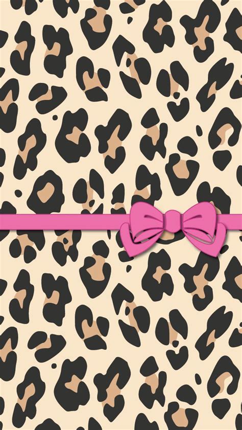 Leopard And Pink Bow Bow Wallpaper Cute Wallpapers