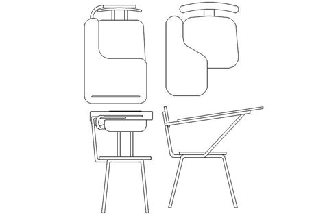 Training Chair 2d Block In Autocad Dwg File Cad File Cadbull