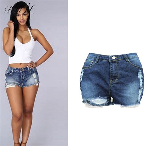 Jeans Women Fashion Ladies Ripped Skinny Shorts Plus Size 2xl Hot Style