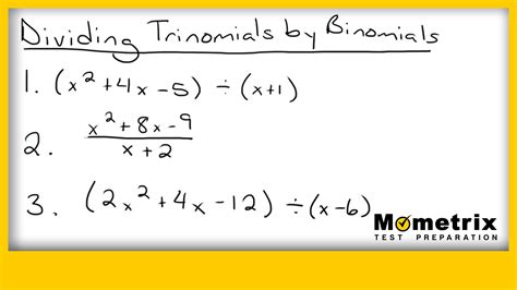 Dividing Trinomials By Binomials Pq Video