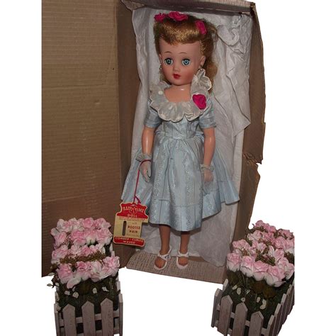 vintage beautiful sears happi time doll in original box with original wrist tag with images
