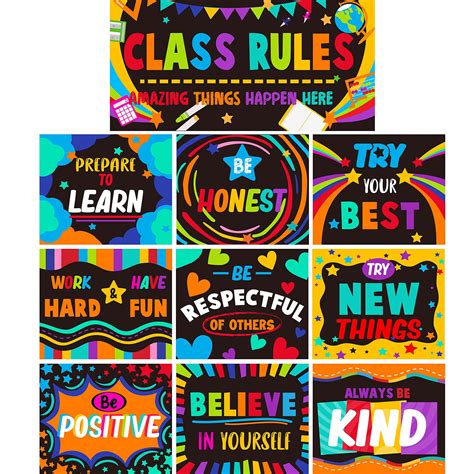 Buy 10 Pieces Classroom Rules For Classroom Decorations Laminated